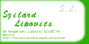 szilard lipovits business card